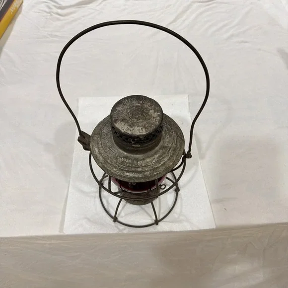 1920s HANDLAN St. Louis RAILROAD Gas Company RED Lens Lantern - Picture 1 of 11